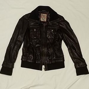I Love 2 Love Leather Bomber Jacket - M